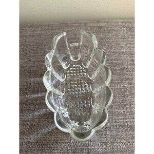 Vintage Princess House Crystal Ribbed Clear Glass Paneled Spoon Rest Holder
